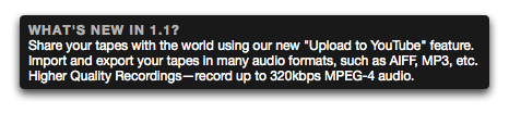 
            WHAT'S NEW IN 1.1?
            Share your tapes with the world using our new 